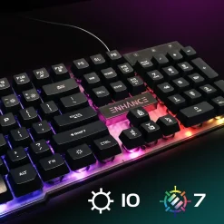 ENHANCE Voltaic 2 Wired Gaming Keyboard, Clear with Multicolor LEDs (ENVOKN2100CLWS)