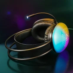 ENHANCE Voltaic 2 Wired Stereo Gaming Headset, USB 2.0, Clear with Multicolor LEDs (ENVOH2L100CLWS)