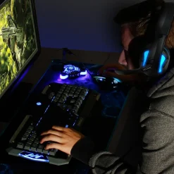 Enhance Voltaic Pro 7.1 Surround Gaming Headphones, USB, Black/Blue (ENVOH7L100BLEW)