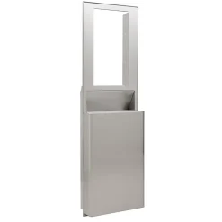 enMotion® Flex High Capacity Trash Receptacle for 15” Wall Cavity by GP PRO, Stainless, 9.03"W x 21.75"D x 60.25”H (59791)