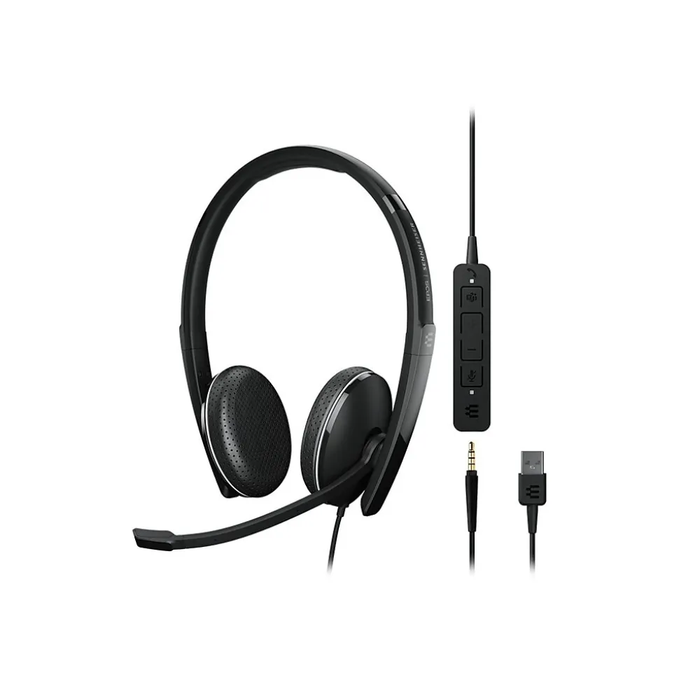 EPOS ADAPT 165T USB II Stereo Computer Headset, Over-the-Head, Black (1000902)