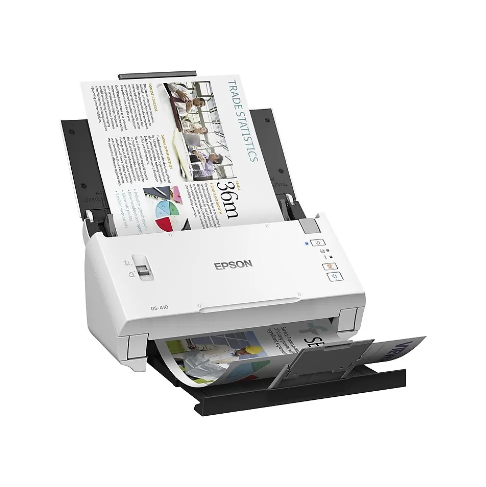 Epson DS-410 Desktop Scanner, Black/White (B11B249201)