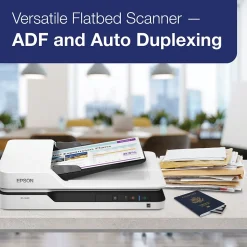 Epson DS-1630 Flatbed Color Document Scanner, White (B11B239201)