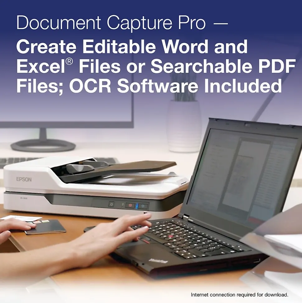 Epson DS-1630 Flatbed Color Document Scanner, White (B11B239201)