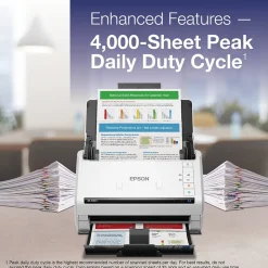 Epson DS-530 II Duplex Document Scanner, White/Black (B11B261202)