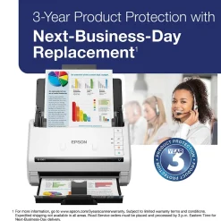 Epson DS-530 II Duplex Document Scanner, White/Black (B11B261202)