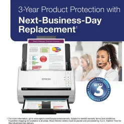 Epson DS-770 II Duplex Document Scanner, White/Black (B11B262201)