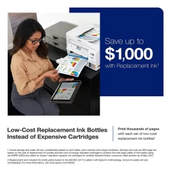 Epson EcoTank ET-3850 Wireless Color Inkjet Printer, All-In-One Supertank, Print, Scan, Copy (9472543)