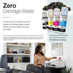 Epson EcoTank ET-3850 Wireless Color Inkjet Printer, All-In-One Supertank, Print, Scan, Copy (9472543)