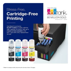 Epson EcoTank ET-2400 Wireless Color Inkjet Printer, All-In-One Supertank, Print, Scan, Copy (9592581)