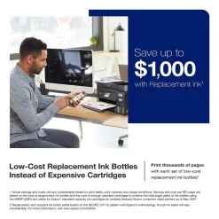 Epson EcoTank ET-4850-B Wireless Color Inkjet Printer, All-In-One Supertank, Print, Scan, Copy, Fax (9472544)