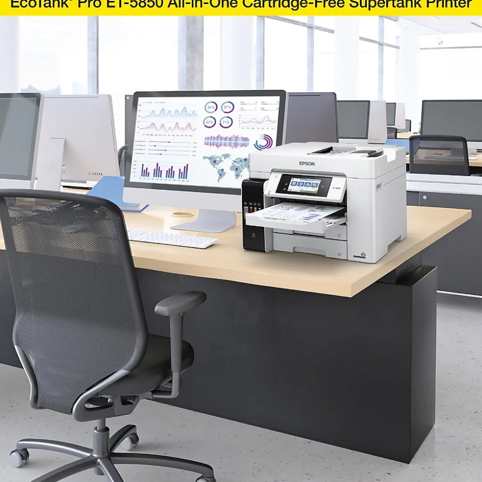 Epson EcoTank Pro 5850 Wireless Color Inkjet Printer, All-In-One Supertank, Print, Scan, Copy, Fax (9472509)