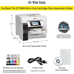 Epson EcoTank Pro ET-5800 Wireless Color Inkjet Printer, All-In-One Supertank, Print, Scan, Copy, Fax (9472508)
