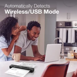 Epson ES-60W Wireless Compact Lightweight Sheetfed Mobile Color Document Scanner