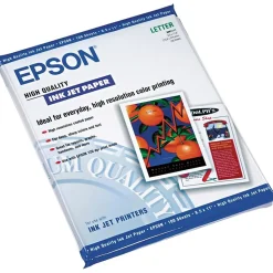 Epson High Quality 8.5" x 11" Color Copy Paper, 24 lbs., 89 Brightness, 100 Sheets/Pack (S041111)