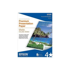 Epson Premium Matte Presentation Paper, 8.5" x 11", 50 Sheets/Pack (S041568)