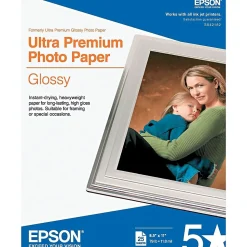 Epson Ultra Premium Glossy Photo Paper, 8.5" x 11", 25 Sheets/Pack (S042182)