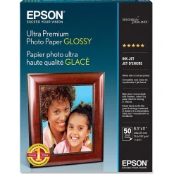 Epson Ultra Premium Glossy Photo Paper, 8.5" x 11", 50 Sheets/Pack (S042175)