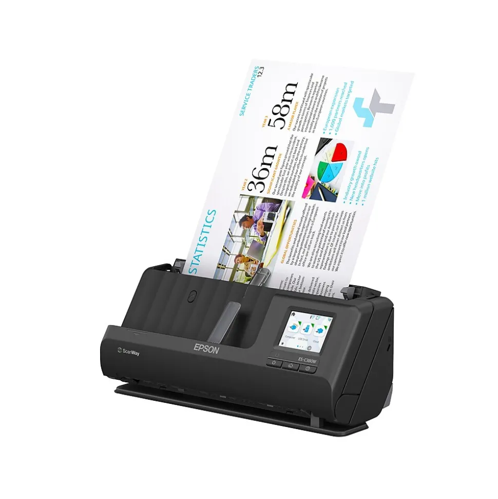 Epson WorkForce ES-C380W Wireless Duplex Sheetfed Scanner, Black (B11B269201)