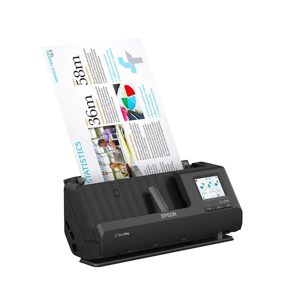 Epson WorkForce ES-C380W Wireless Duplex Sheetfed Scanner, Black (B11B269201)