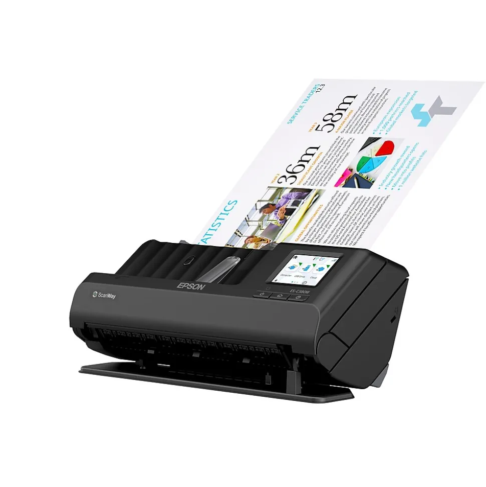 Epson WorkForce ES-C380W Wireless Duplex Sheetfed Scanner, Black (B11B269201)