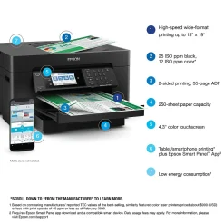 Epson WorkForce Pro 7820 Wireless Color Inkjet Printer, All-In-One, Print, Scan, Copy, Fax (9472530)
