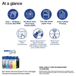 Epson WorkForce Pro WF-4830 Wireless Color Inkjet Printer, All-In-One, Print, Scan, Copy, Fax (9472528)