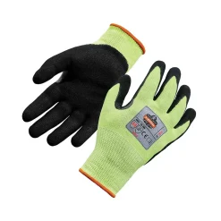 Ergodyne ProFlex 7041 Hi-Vis Nitrile-Coated Cut-Resistant Gloves, ANSI A4, Wet Grip, Lime, XL, 12 Pairs (17815)