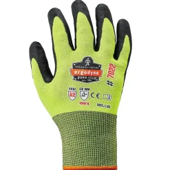 Ergodyne ProFlex 7022 Hi-Vis Nitrile Coated Cut-Resistant Gloves, ANSI A2, Dry Grip, Lime, XL, 144 Pairs (17875)