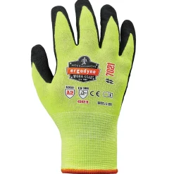 Ergodyne ProFlex 7021 Hi-Vis Nitrile Coated Cut-Resistant Gloves, ANSI A2, Wet Grip, Lime, XXL, 144 Pairs (17966)