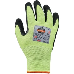 Ergodyne ProFlex 7041 Hi-Vis Nitrile-Coated Cut-Resistant Gloves, ANSI A4, Wet Grip, Lime, XXL, 144 Pairs (17826)