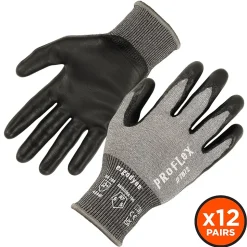 Ergodyne ProFlex 7072 Nitrile Coated Cut-Resistant Gloves, ANSI A7, Gray, XL, 12 Pair (10305)