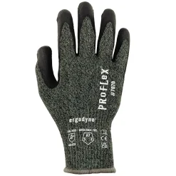 Ergodyne ProFlex 7070 Nitrile Coated Cut-Resistant Gloves, ANSI A7, Heat Resistant, Green, Large, 12 Pair (18034)