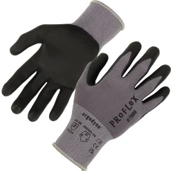 Ergodyne ProFlex 7000 Nitrile Coated Gloves, Microfoam Palm, ANSI Level 5 Abrasion Resistance, Gray, Small, 1 Pair (10372)