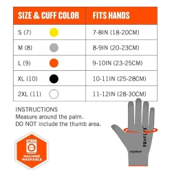 Ergodyne ProFlex 7024 PU Coated Cut-Resistant Gloves, ANSI A2, Gray, Medium, 1 Pair (10403)