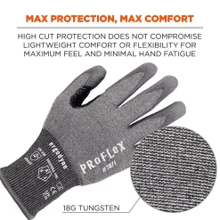 Ergodyne ProFlex 7071 PU Coated Cut-Resistant Gloves, ANSI A7, Gray, XXL, 1 Pair (18076)