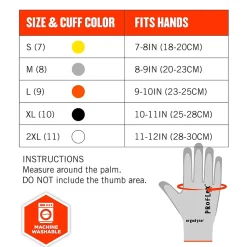 Ergodyne ProFlex 7030 PU Coated Cut-Resistant Gloves, ANSI A3, Gray, Large, 1 Pair (10464)