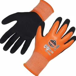 Ergodyne ProFlex 7551 Waterproof Cut-Resistant Winter Work Gloves, ANSI A5, Orange, XL, 144 Pairs (17995)