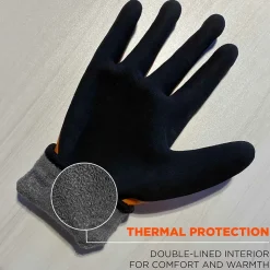 Ergodyne ProFlex 7551 Waterproof Cut-Resistant Winter Work Gloves, ANSI A5, Orange, XL, 144 Pairs (17995)