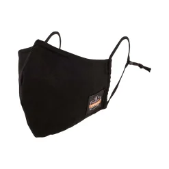 Ergodyne Skullerz Reusable Cloth Contoured Face Cover Mask, Extra Large, Black, 3/Pack (48802)
