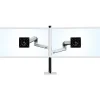 Ergotron LX Adjustable Dual Stacking Arm Tall Pole Desk Mount, 40" Screen Support, Polished Aluminum (45-549-026)