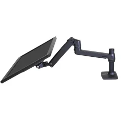 Ergotron LX Desk Adjustable Single Arm 2-Piece Clamp & Grommet Mount, 34" Screen Support, Black (45-241-224)