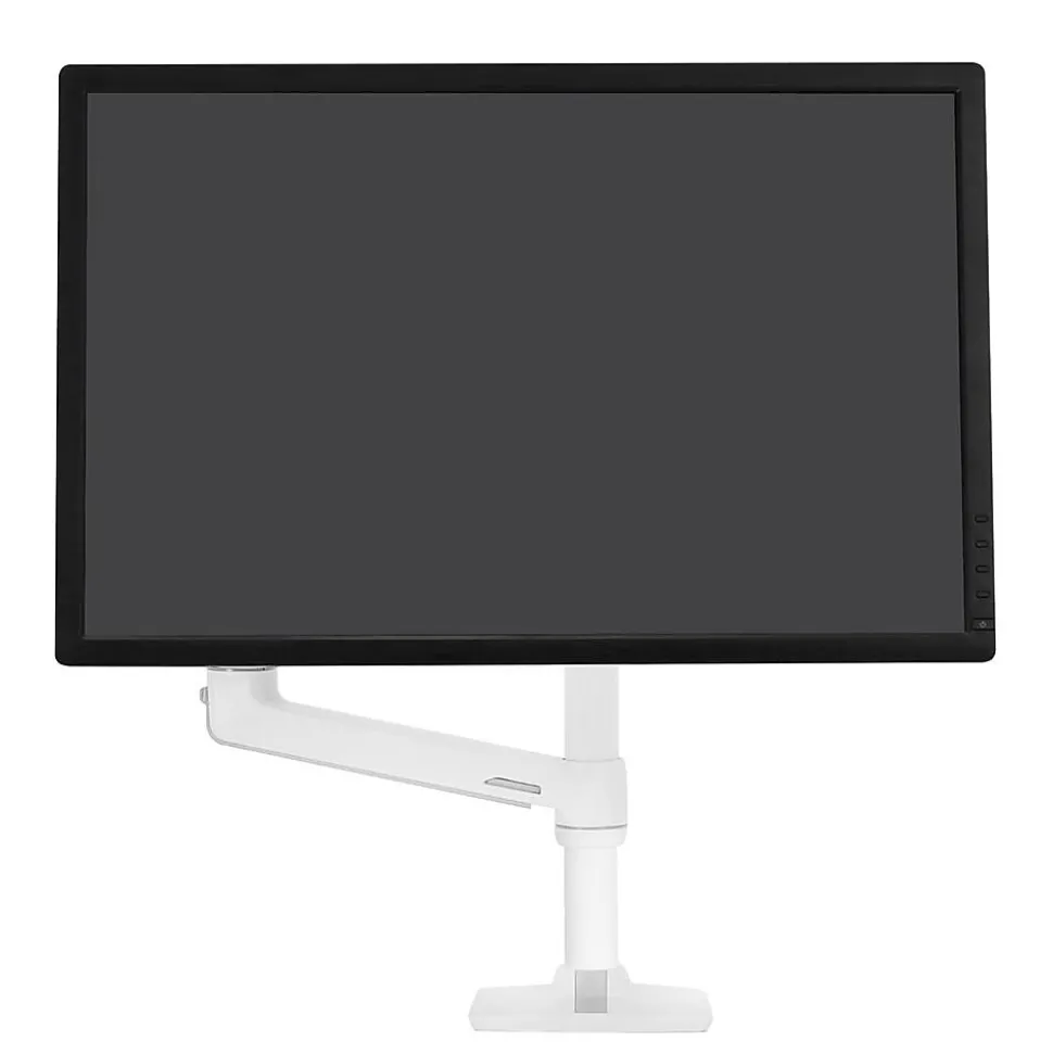 Ergotron LX Desk Adjustable Single Arm Tall Pole with 2-Piece Clamp, 34" Screen Support, White (45-537-216)