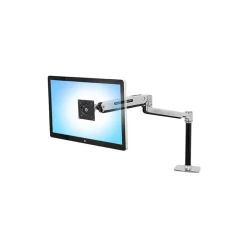 Ergotron LX Sit-Stand Desk Arm Adjustable Monitor, Up to 42", Polished Aluminum (45-360-026)