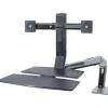 Ergotron WorkFit-A Dual Monitor Stand, Up to 24" Monitors, Black/Polished Aluminum (24-316-026)