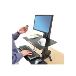 Ergotron WorkFit-S Adjustable Desk, Aluminum/Plastic/Steel (33-350-200)