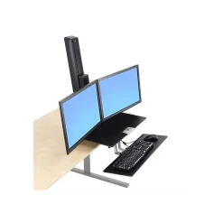 Ergotron WorkFit-S Dual Monitor Stand, Up to 24" Monitors, Black (33-349-200)