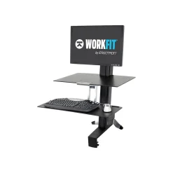 Ergotron WorkFit-S Single HD Workstation with Worksurface Adjustable Converter, Aluminum/Plastic/Steel (33-351-200)