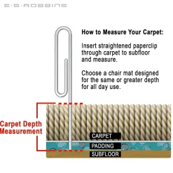 ES Robbins Natural Origins Carpet Chair Mat with Lip, 36