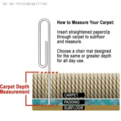 ES Robbins Natural Origins Carpet Chair Mat with Lip, 45